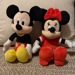 Disney Mickey & Minnie Plush Toys - Black, Red, Yellow